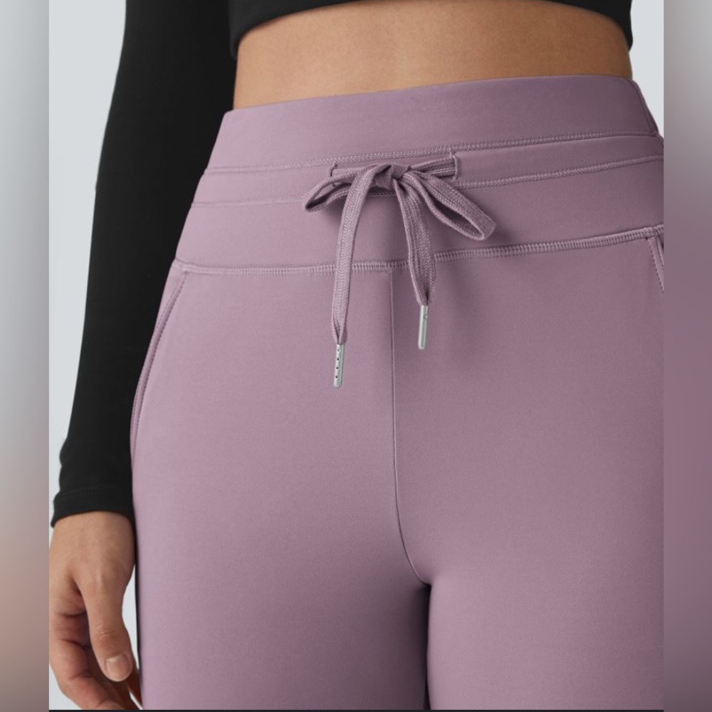 HALARA Mauve Drawstring High-Rise Joggers